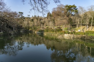 Lake in Yildiz Park in Besiktas, Istanbul, Turkey