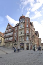 House Wurstpalast built 1900, pedestrian, Neckargasse, Tübingen, Neckartal, Baden-Württemberg,
