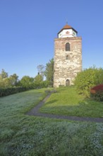 Historic Roman tower built in 1746, town tower, landmark, Haigerloch, Swabian Alb,