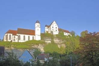 Castle and baroque castle church of St Trinitatis, Berg, Haigerloch, Swabian Alb,