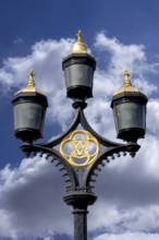 Lanterns on the Thames, cloudy sky, London, England, Great Britain