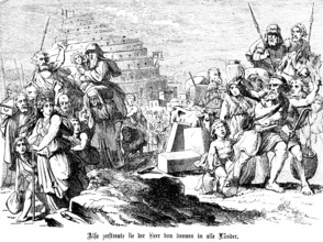 First Book of Moses, Chapter 11, Genesis, Tower of Babel, God drives the builders into all