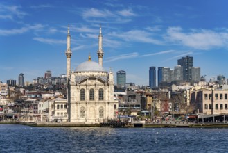 The Ortaköy Mosque on the Bosphorus in Besiktas, Istanbul, Turkey