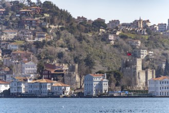 Anadolu Hisari village and fortress on the Bosphorus in Istanbul, Turkey