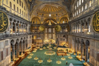 Today's Hagia Sophia mosque or Church of St Sophia, former Byzantine church and museum in Istanbul,