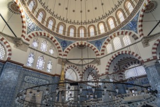 Dome in the interior of the Rüstem Pasha Mosque in Eminönü, Istanbul, Turkey