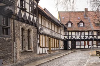 The historic Oberpfarrkirchhof square with Gadenstedt House in Wernigerode, Saxony-Anhalt, Germany