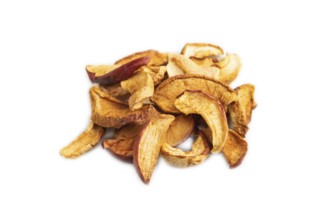 Dried Apples isolated on white background. Side view, close up. healthy food, minimalism. sweet