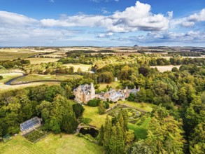 DefaultLuffness Castle from a drone, Aberlady, East Lothian, Scotland, UK