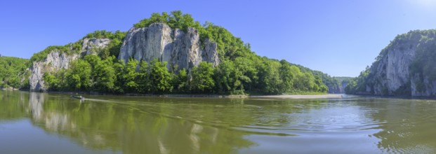 Panorama vom Donaudurchbruch, Weltenburg, Kelheim, Bayern, Deutschland