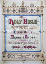 The Holy Bible cover page by Henry & Scott illustration in Chromo-Lithography, William Collins
