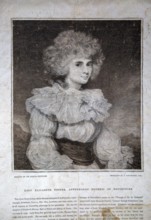 Lady Elizabeth Foster, Duchess of Devonshire, painted by Sir Joshua Reynolds, engraving by F