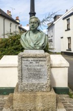 Bust statue sculpture of George Parker Bidder 1806-1878, The Calculating Boy, Moretonhampstead,