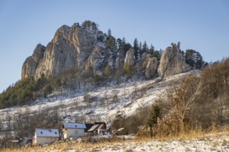 View on the mountains on a sunny day in winter, Vápec, Horná Poruba, Slovakia