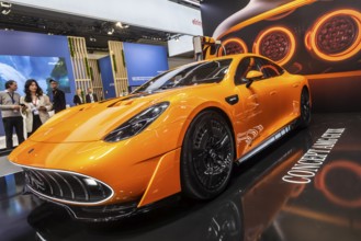 Exhibition stand from Mercedes. Concept AMG GT XX. IAA MOBILITY in Munich. The motor show presents