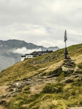 Mountain hiking trail on the Hohe Mut in the Ötztal Alps above Gurgl, Sölden, Tyrol, Austria