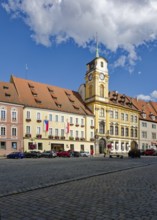 Old town centre and town hall in Baroque style, protected cultural monument, market square, Cheb,