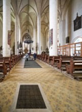Historic Catholic parish church of St. Nicholas and Elisabeth, interior, interior, church square,