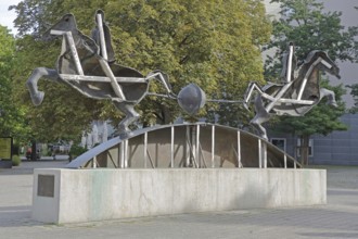 Magdeburg hemispheres by Thomas Virnich 2012, monument to physicist and mathematician Otto von
