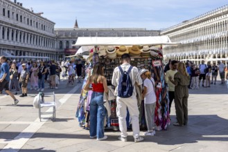 Venice, Italy - 3 September 2025: Tourists at St. Mark's Square in Venice during the 82nd Venice
