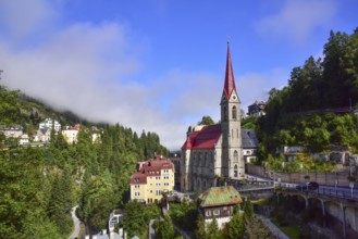 Parish church on the waterfall path in Bad Gastein in the province of Salzburg, Austria
