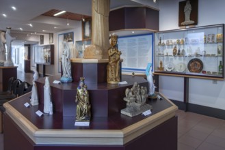 Religious statuettes in museum near Our Lady of Beauraing, Notre-Dame de Beauraing sanctuary, place
