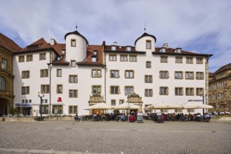 Historic building, Prinzenbau, Alte Kanzlei restaurant, outdoor area of a catering establishment
