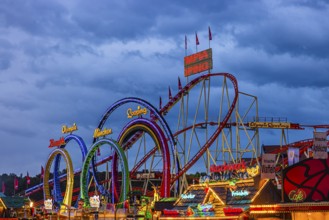 Oktoberfest attraction Olympia Fünfer Looping, Festwiese, Theresienwiese, Oktoberfest, Munich,