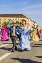 Alt-Monachia-Gesellige Bürgerzunft in historical costumes, Trachten- und Schützenzug, Oktoberfest,