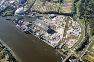Germany, Hamburg, Moorburg, Süderelbe, power plant, new construction, construction site, planning,