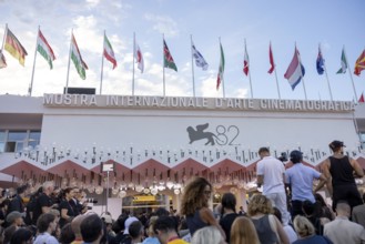Venice, Italy - 1 September 2025: Palazzo del Cinema during the red carpet of - The Smashing