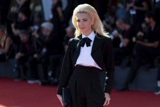 Venice, Italy - 3 September 2025: Sabine Getty during the red carpet of - The Voice Of Hind Rajab -