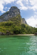 White sandy beach and coconut palms, Sabai Beach, Koh Mook, Trang Province, Southern Thailand,