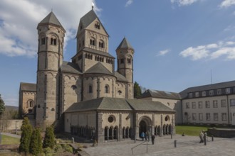 The Romanesque monastery church of the Benedictine Abbey of Maria Laach in the Eifel,