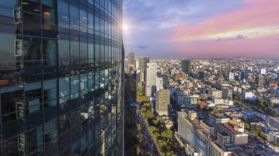 Mexico City Financial Center buildings, banks, and businesses close to Paseo De Reforma