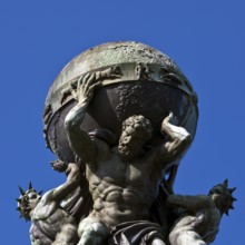 Atlas, carrying the globe, supported by steam and electricity by Gustav Herold, main railway