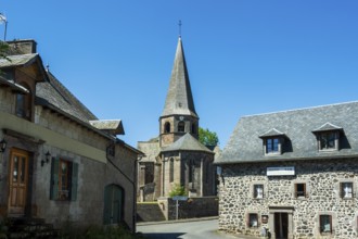 Compains, Saint Georges church, Auvergne Volcanoes Regional Park, Cezallier region, Puy de Dome,