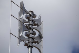 Close-up of a siren at a school