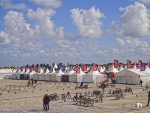 California kitesurfing Masters 2025, Kite Village tents with kite equipment for sale, marketplace,
