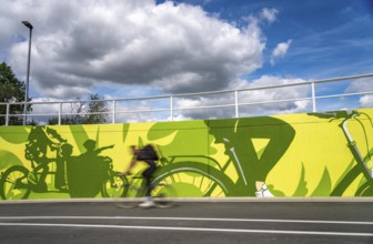 New bicycle tunnel at the junction of the B51 and Warendorfer Straße, in Münster, a bicycle and