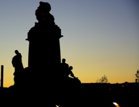 Majestic silhouette of a statue in prague, czech republic, standing tall against the backdrop of a