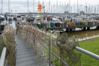 Strander Fischersteg, boat harbour, fishing harbour, marina, fish traps, Strande,