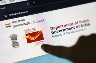 New Delhi, India – August 23, 2025: In this photo illustration, the India Post logo is seen on a