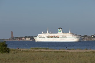 Cruise ship Germany, Naval Memorial, Laboe, Kiel Fjord, Schleswig-Holstein, Germany