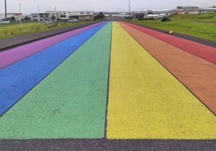 Street painted in the colours of the rainbow, Ólafsvík, Snæfellsnes, Iceland