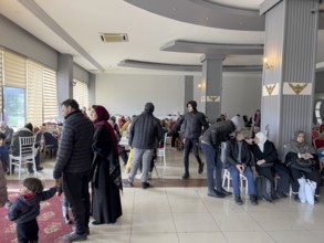 Temporary shelters set up for people displaced by the powerful 7.8-magnitude earthquake that struck