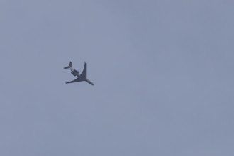 Executive business jet passenger aircraft flying, England, United Kingdom