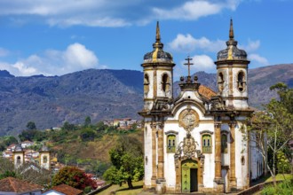 Famous 18th-century baroque church in the historic city of Ouro Preto in Minas Gerais, Ouro Preto,