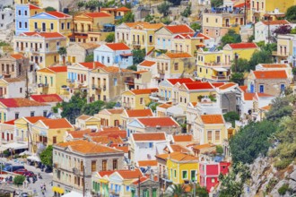 Traditional architecture, Gialos, Symi Island, Dodecanese Islands, Greece
