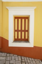 Traditional house window, Gialos, Symi Island, Dodecanese Islands, Greece